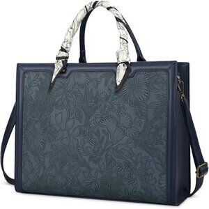 Laptop Bag 15.6 Inch, Tote Bag Waterproof Deep Blue